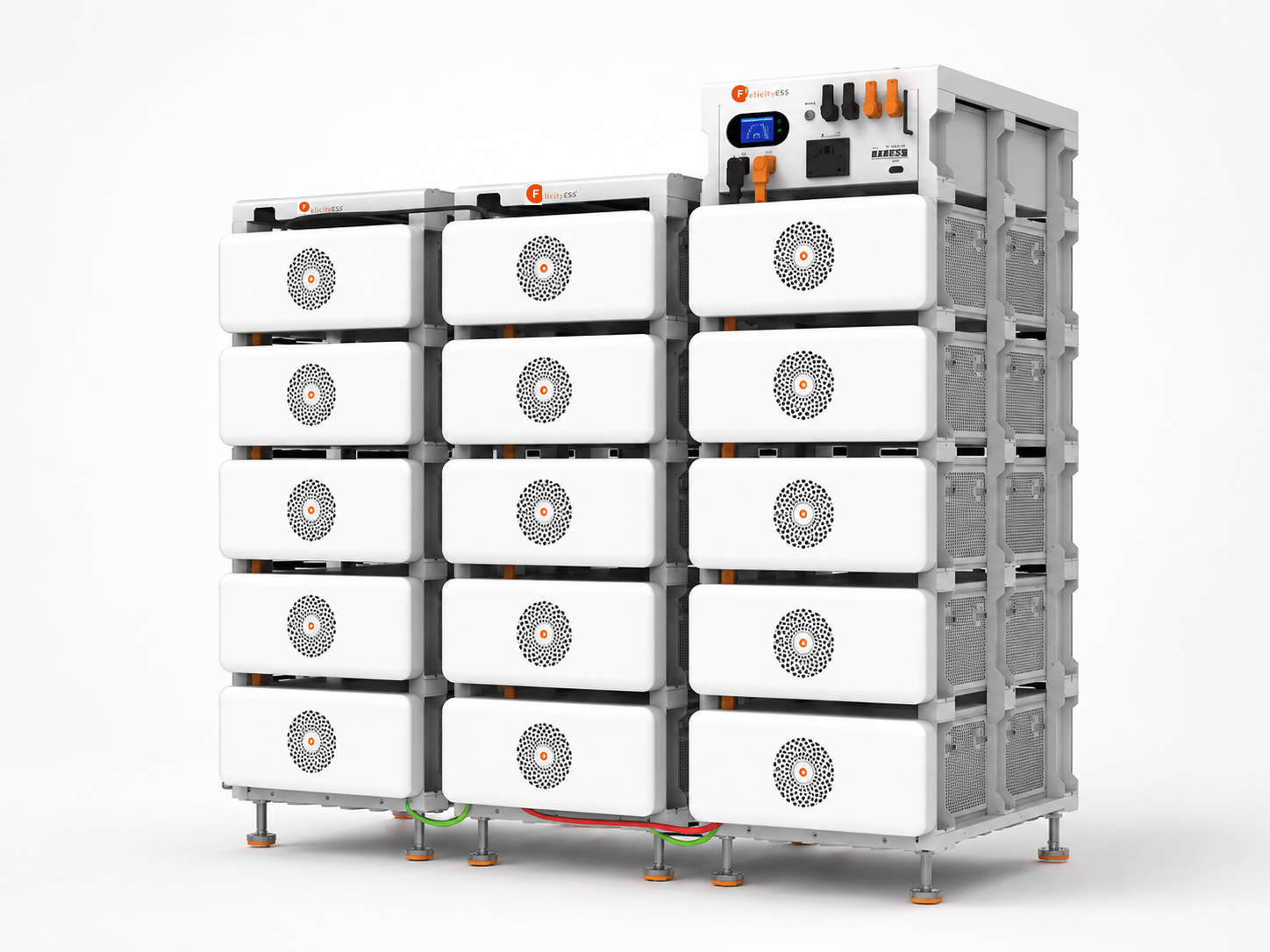 Високоволтова батерия Felicity 128.61 kWh LiFePO4 с 8 модула, пожарна защита, охлаждане и отопление